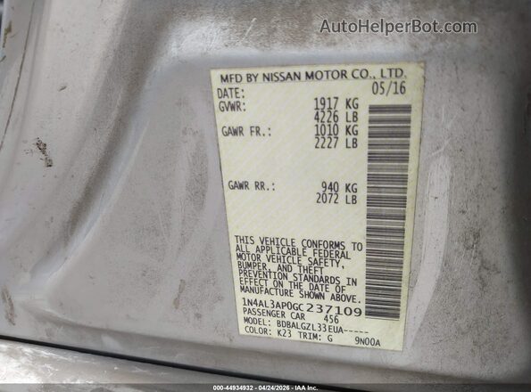 1N4AL3AP0GC237109 2016 NISSAN ALTIMA Silver 