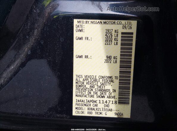 1N4AL3AP0HC114718 2017 NISSAN ALTIMA Black 
