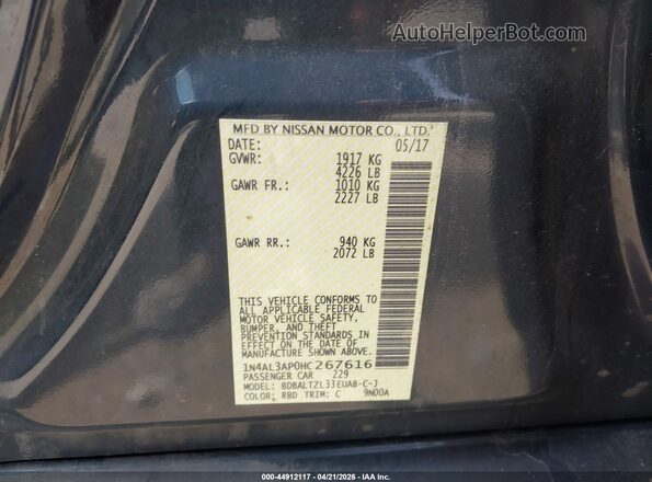 1N4AL3AP0HC267616 2017 NISSAN ALTIMA Черный 
