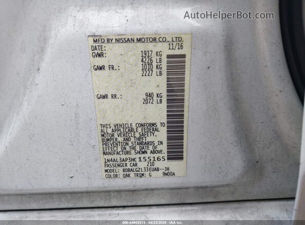 1N4AL3AP3HC155165 2017 NISSAN ALTIMA White ძრავის განყოფილების ხედი