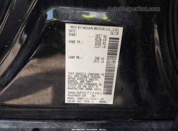 1N4AL3AP3JC272461 2018 NISSAN ALTIMA Black 