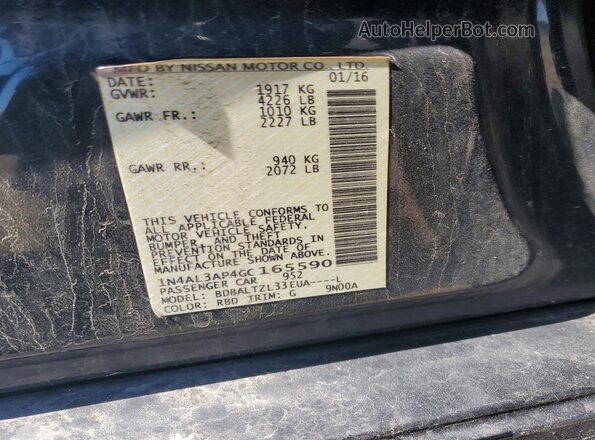 1N4AL3AP4GC165590 2016 NISSAN ALTIMA Blue Widok komory silnika
