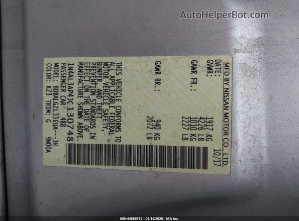 1N4AL3AP4JC130748 2018 NISSAN ALTIMA Silver 