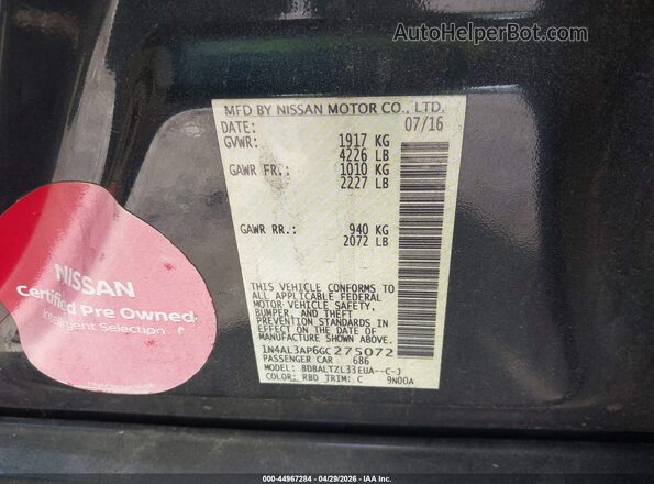 1N4AL3AP6GC275072 2016 NISSAN ALTIMA Gray 