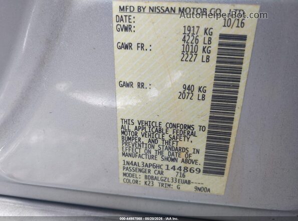 1N4AL3AP6HC144869 2017 NISSAN ALTIMA Silver 