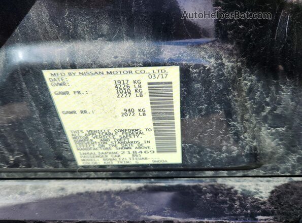 1N4AL3APXHC218469 2017 NISSAN ALTIMA Black Engine compartment view