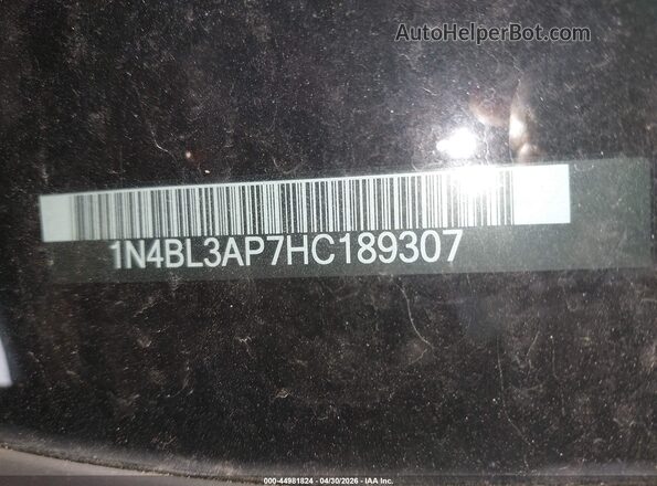 1N4BL3AP7HC189307 2017 NISSAN ALTIMA Black Vista del compartimento del motor
