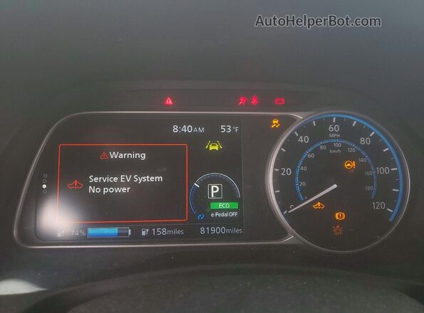 1N4BZ1CP1KC319136 2019 NISSAN LEAF Blue Vista del cuadro de instrumentos