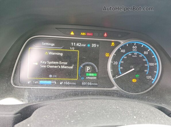 1N4BZ1CP8KC318078 2019 NISSAN LEAF Black Vista del cuadro de instrumentos