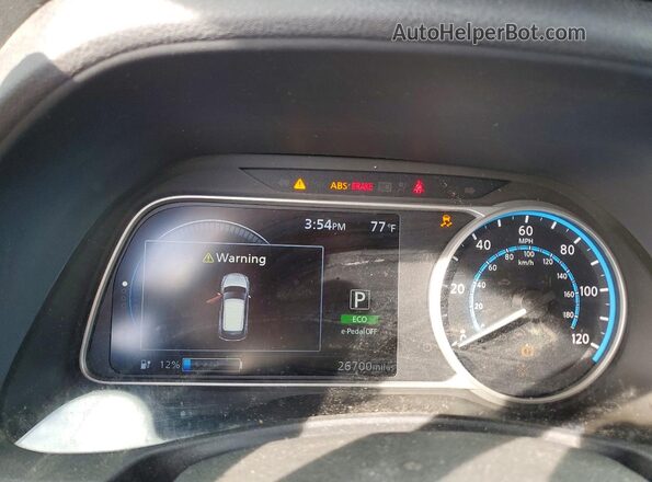 1N4BZ1CP9KC313617 2019 NISSAN LEAF Blue Widok zestawu wskaźników