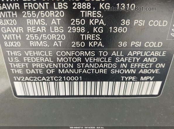 1V2AC2CA2TC210001 2026 VOLKSWAGEN ATLAS Green Engine compartment view