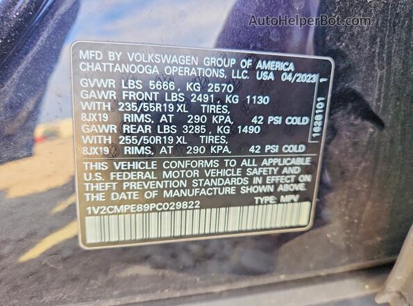 1V2CMPE89PC029822 2023 VOLKSWAGEN ID.4 Black Սալոնի 360 աստիճան տեսք