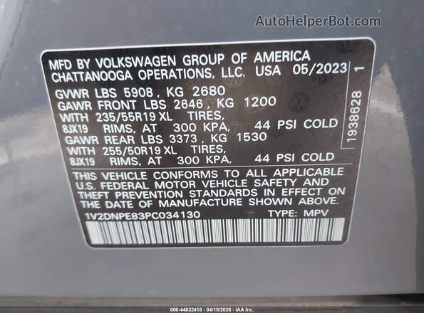 1V2DNPE83PC034130 2023 VOLKSWAGEN ID.4 Gray ძრავის განყოფილების ხედი