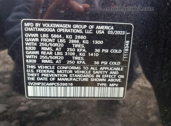 1V2HP2CA6PC539616 2023 VOLKSWAGEN ATLAS Black Вид підкапотного простору