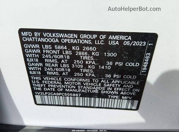 1V2LP2CA9PC555867 2023 VOLKSWAGEN ATLAS White Vista del compartimento del motor