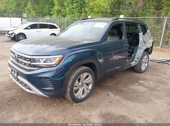 1V2WR2CA7MC578602 2021 VOLKSWAGEN ATLAS Blue Առջևի ձախ երեք քառորդ տեսարան