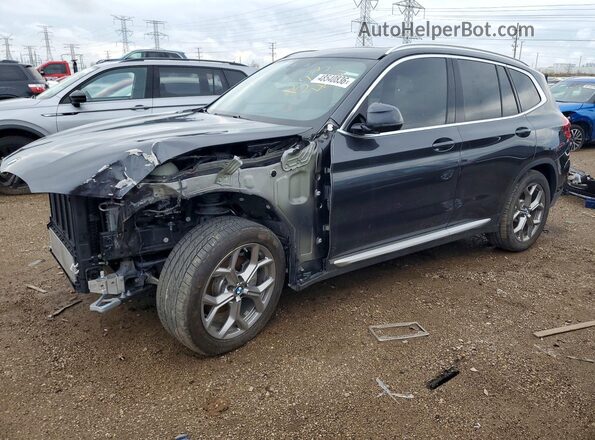 5UXTY3C09M9H28390 2021 BMW X3 Черный Задняя левая четверть