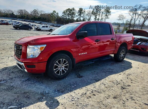 1N6AA1EF1NN100152 2022 NISSAN TITAN Red უკანა მარცხენა