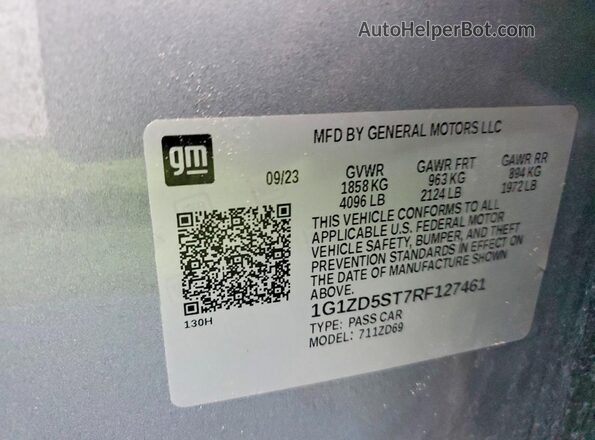 1G1ZD5ST7RF127461 2024 CHEVROLET MALIBU Silver Vista del compartimento del motor