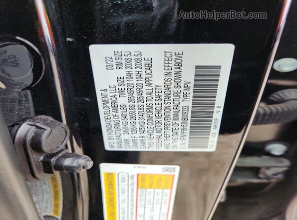 5FNYF8H53NB009333 2022 HONDA PASSPORT Черный 