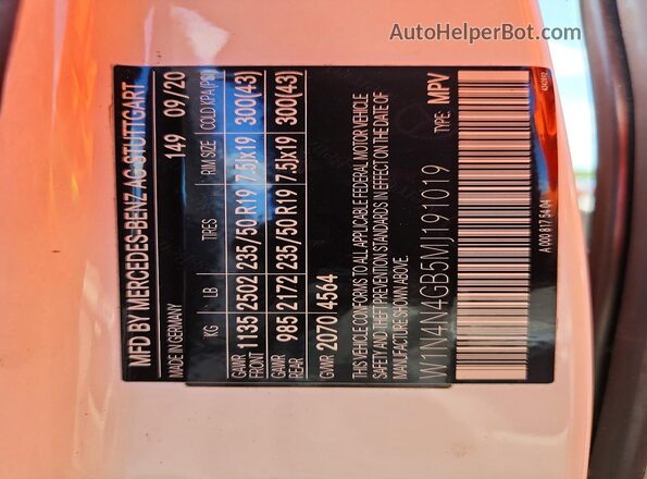 W1N4N4GB5MJ191019 2021 MERCEDES-BENZ GLA-CLASS White Vista interior de 360 grados