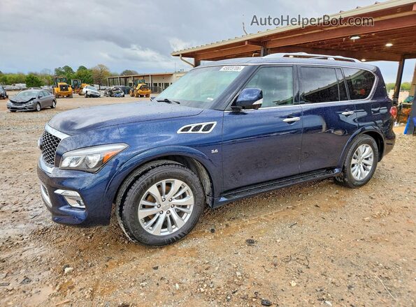 JN8AZ2NF6H9643435 2017 INFINITI QX80 Blue Trasero izquierdo