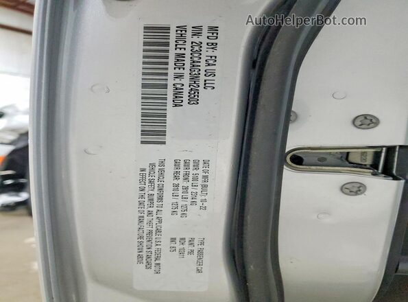 2C3CCAAG3NH245503 2022 CHRYSLER 300 Silver VIN sticker view