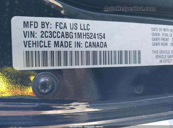 2C3CCABG1MH524154 2021 CHRYSLER 300 Black Engine compartment view