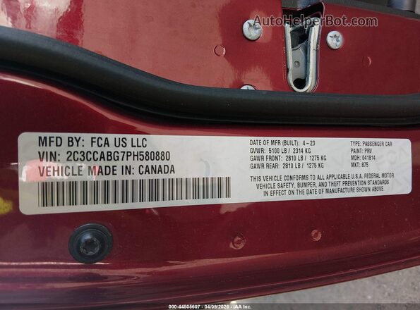 2C3CCABG7PH580880 2023 CHRYSLER 300 Red 