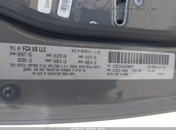 2C3CCAGG3KH586077 2019 CHRYSLER 300 Gray 