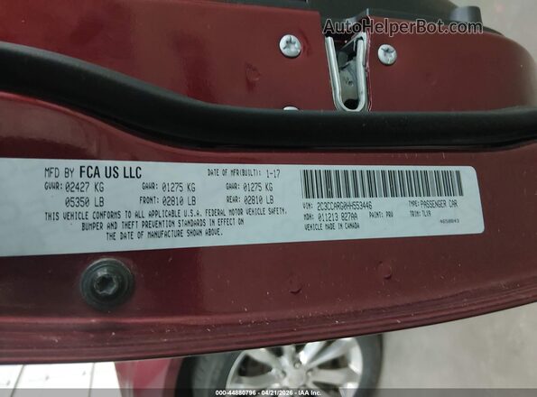 2C3CCARG0HH553446 2017 CHRYSLER 300 Red Շարժիչի բաժամունքի տեսք