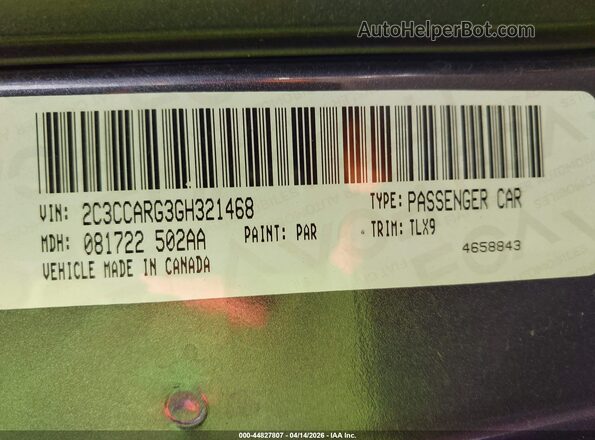 2C3CCARG3GH321468 2016 CHRYSLER 300 Black Engine compartment view