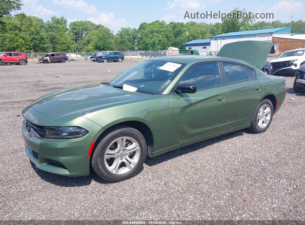 2C3CDXBG1PH674396 2023 DODGE CHARGER Green Առջևի ձախ երեք քառորդ տեսարան