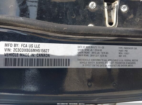 2C3CDXBG6MH515627 2021 DODGE CHARGER Black 