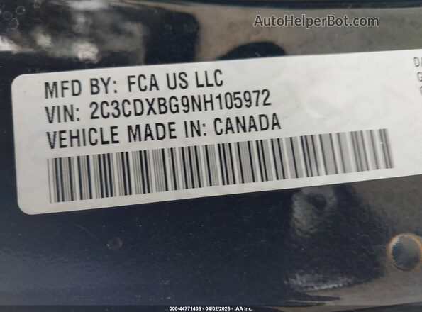 2C3CDXBG9NH105972 2022 DODGE CHARGER Black 