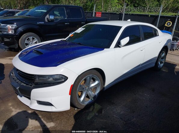 2C3CDXCT0GH302169 2016 DODGE CHARGER White Առջևի ձախ երեք քառորդ տեսարան