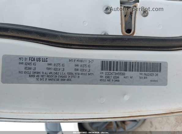 2C3CDXCT3HH595969 2017 DODGE CHARGER White Vista del compartimento del motor