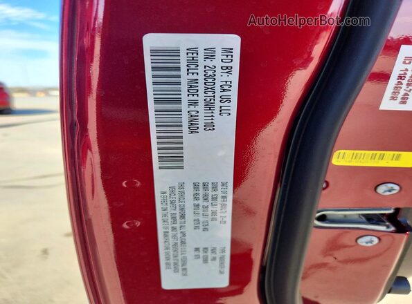 2C3CDXCT5NH111103 2022 DODGE CHARGER Red Вид наклейки з VIN-кодом