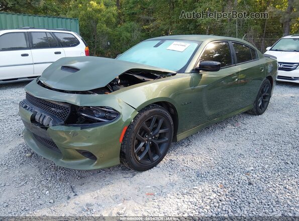 2C3CDXCT6NH146376 2022 DODGE CHARGER Green Առջևի ձախ երեք քառորդ տեսարան