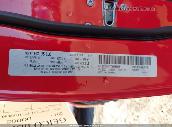 2C3CDXCT7HH598860 2017 DODGE CHARGER Красный 