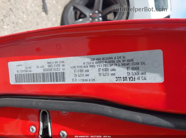 2C3CDXEJ0GH292268 2016 DODGE CHARGER Red Engine compartment view