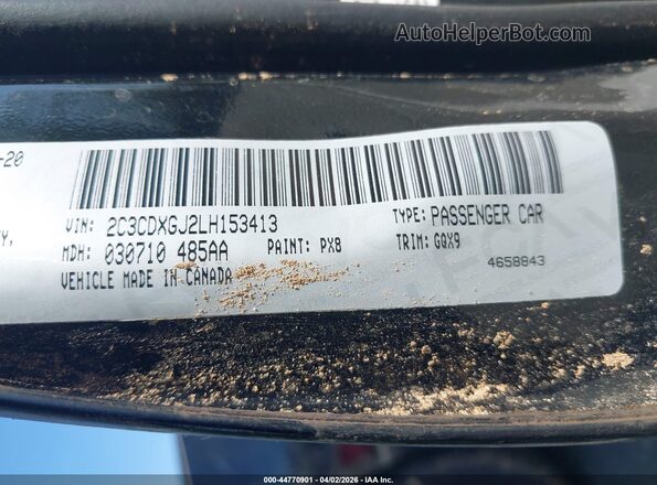 2C3CDXGJ2LH153413 2020 DODGE CHARGER Black Engine compartment view