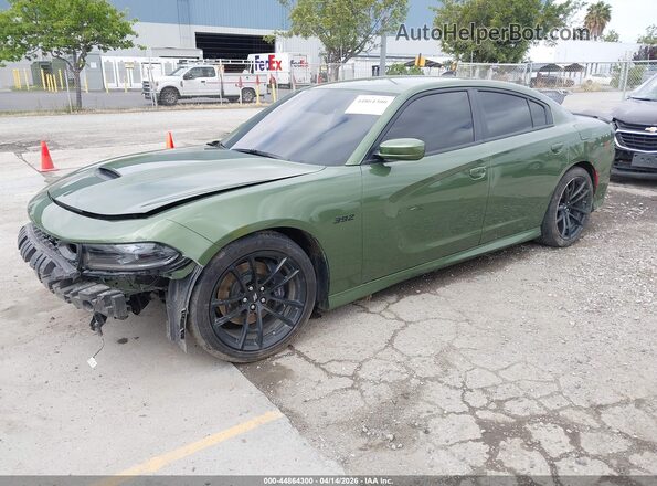 2C3CDXGJ5NH208679 2022 DODGE CHARGER Green Առջևի ձախ երեք քառորդ տեսարան