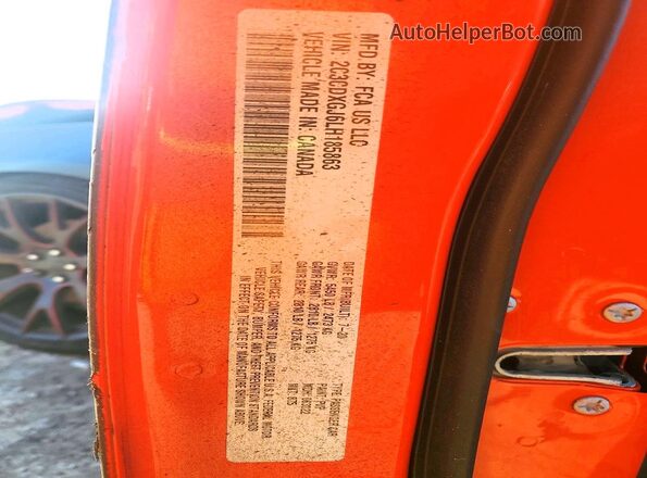2C3CDXGJ6LH185863 2020 DODGE CHARGER Two Tone Vista del compartimento del motor