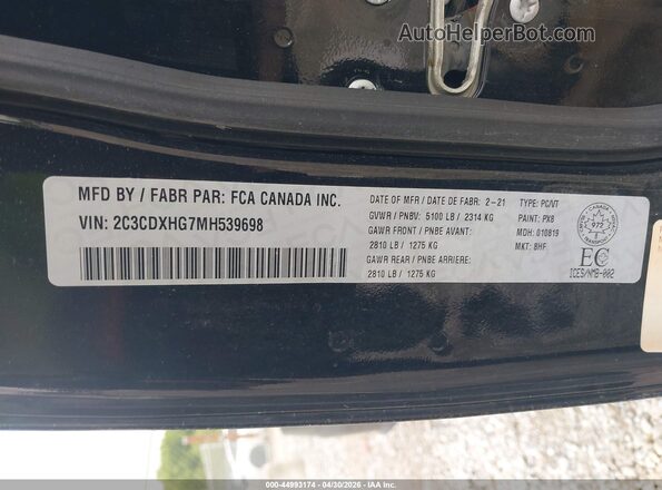 2C3CDXHG7MH539698 2021 DODGE CHARGER Черный Вид подкапотного пространства