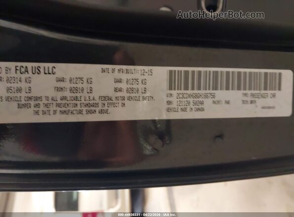 2C3CDXHG8GH166756 2016 DODGE CHARGER Black Engine compartment view
