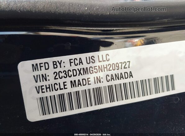 2C3CDXMG5NH209727 2022 DODGE CHARGER Black Vista del compartimento del motor