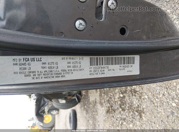 2C3CDZBT9KH641762 2019 DODGE CHALLENGER Черный Вид подкапотного пространства