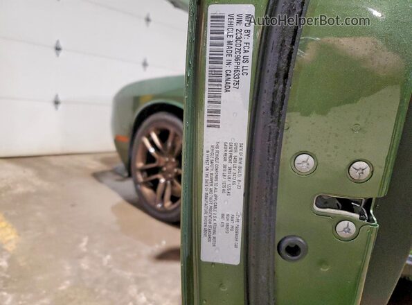 2C3CDZC96PH633757 2023 DODGE CHALLENGER Green VIN sticker view