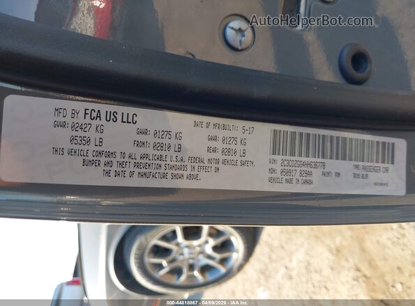 2C3CDZGG4HH636778 2017 DODGE CHALLENGER Gray Widok komory silnika